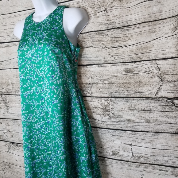 Banana republic Green Asymmetric Hem Dress Size 0 Petite.Pit to pit approx:  1 - Picture 6 of 12